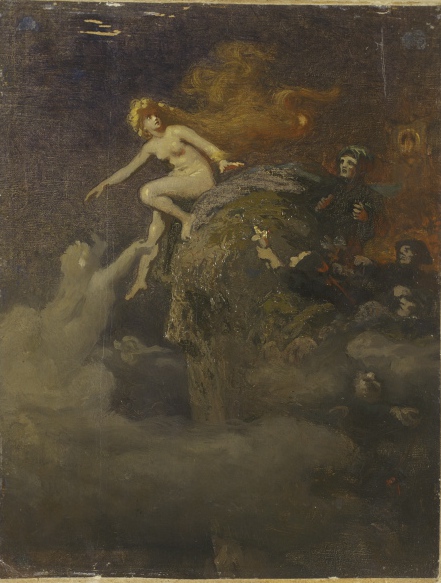 Lorelei needmine munkade poolt. Etüüd, 1887, Johann Köler