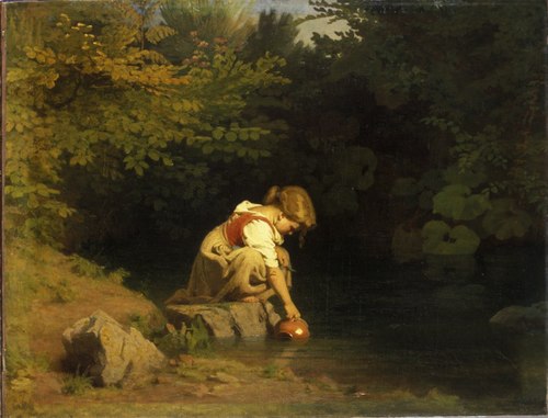 Tütarlaps allikal (Tütarlaps kruusiga ojal), , Johann Köler