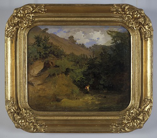 Itaalia maastik tütarlapsega ojal, , Johann Köler