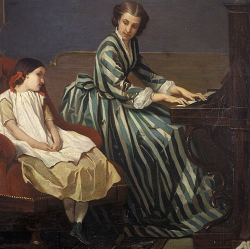 Ema haige lapsega (Muusika võlus), 1872, Johann Köler