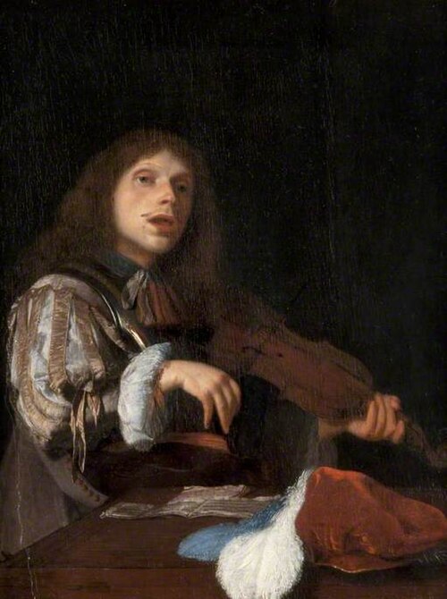 A Young Man Singing to a Violin, 1666, Jacob Ochtervelt