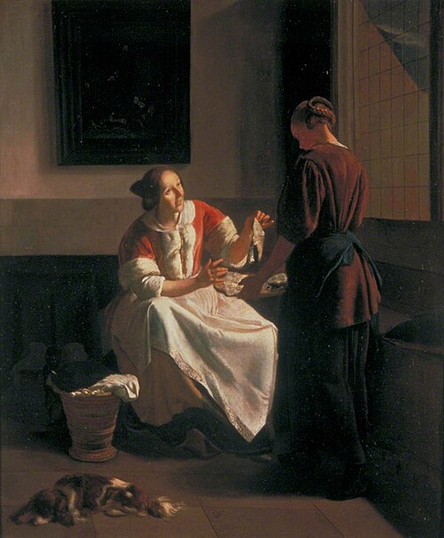 A Lady and Maid Choosing Fish, 1672, Jacob Ochtervelt