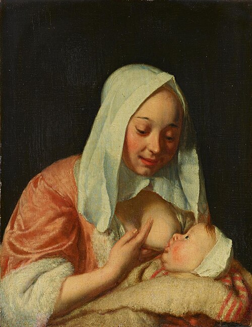 Mutter, ihr Kind stillend, 1665, Jacob Ochtervelt
