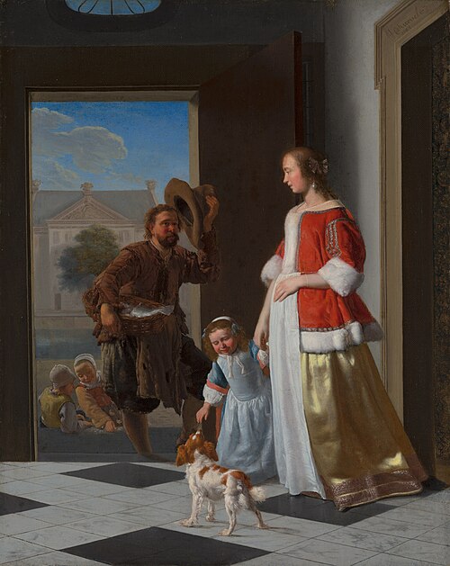 A Fishmonger at the Door, 1663, Jacob Ochtervelt