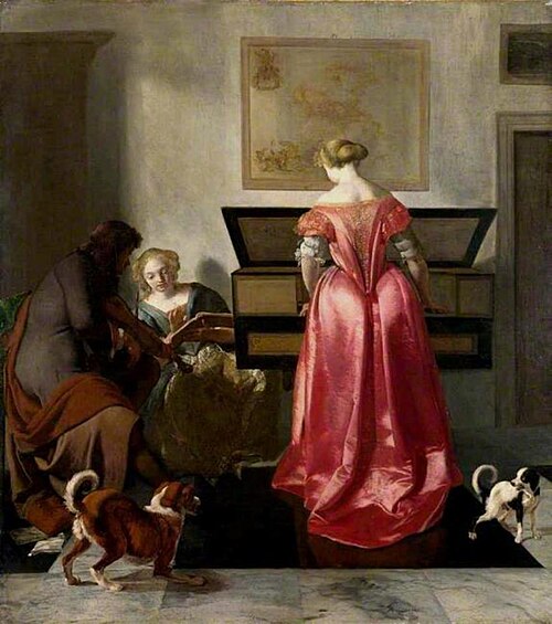 Two Women and a Man making Music, 1677, Jacob Ochtervelt