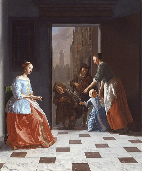 Street Musicians at the Door, 1665, Jacob Ochtervelt