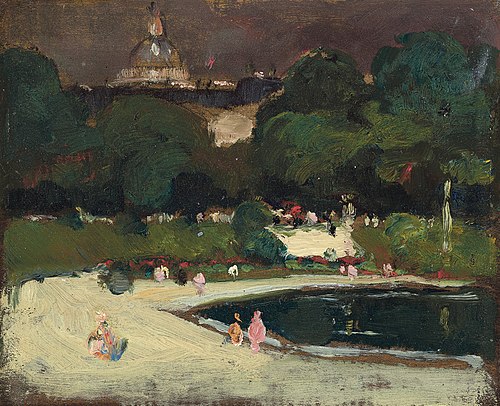 Luxembourg Gardens, Stormy Sky, , Robert Henri
