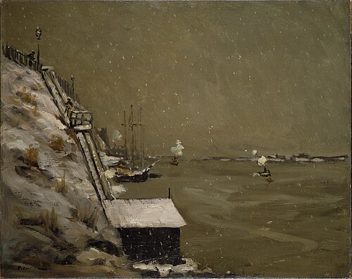 East River Embankment, Winter, 1900, Robert Henri