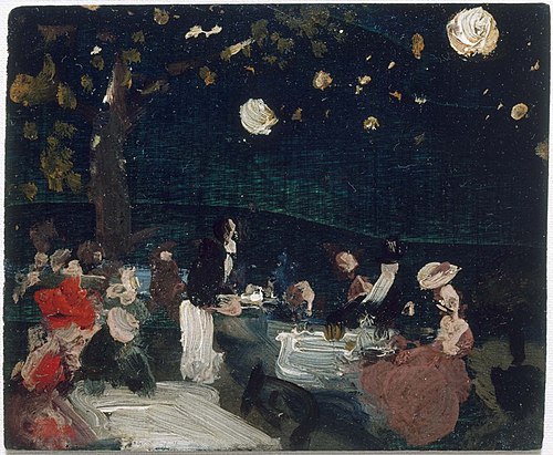 Café by Night with Japanese Lanterns, 1897, Robert Henri