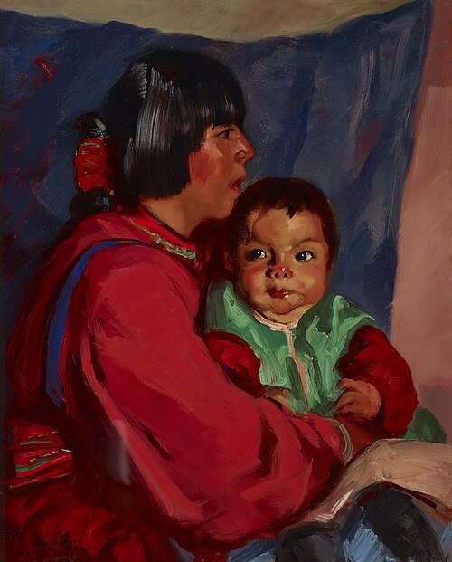 Maria and Baby, 1917, Robert Henri