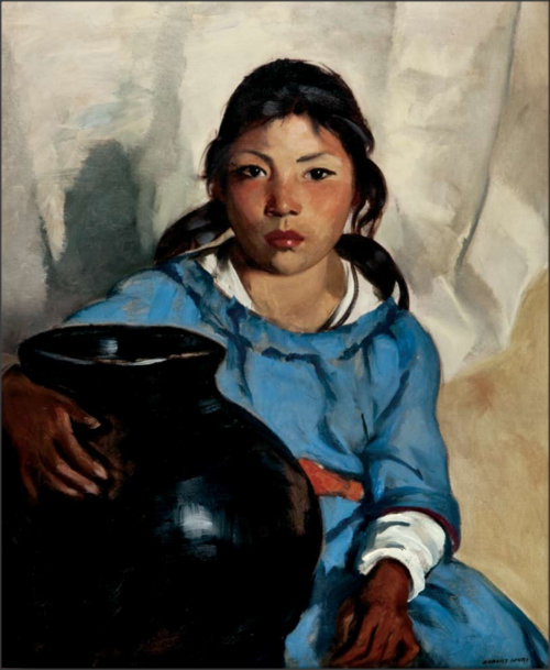 Gregorita with the Santa Clara Bowl, 1917, Robert Henri