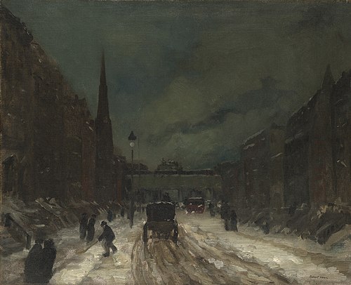Street Scene with Snow (57th Street, NYC.), 1902, Robert Henri