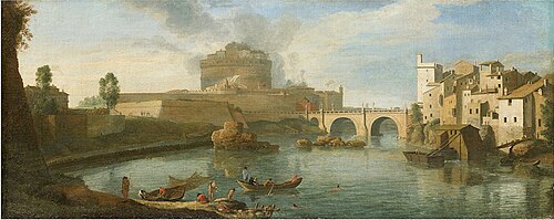 Il Tevere a Castel Sant’Angelo, visto da sud, 1710, Caspar van Wittel