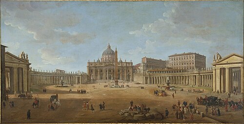 View of Saint Peter's Square, Rome, 1700, Caspar van Wittel