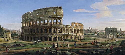 View of the Colosseum and Arch of Constantine from the East, Rome, 1707, Gaspar van Wittel