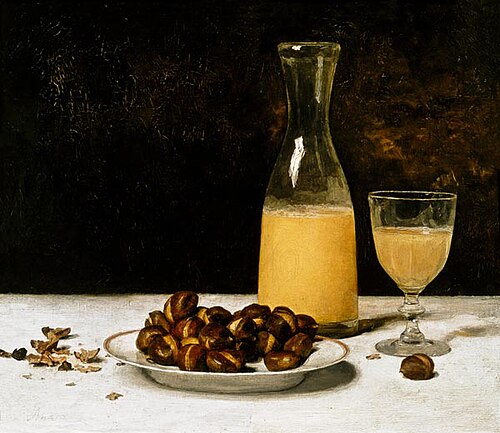 Still Life with Wine and Chestnuts, 1897, Albert Anker