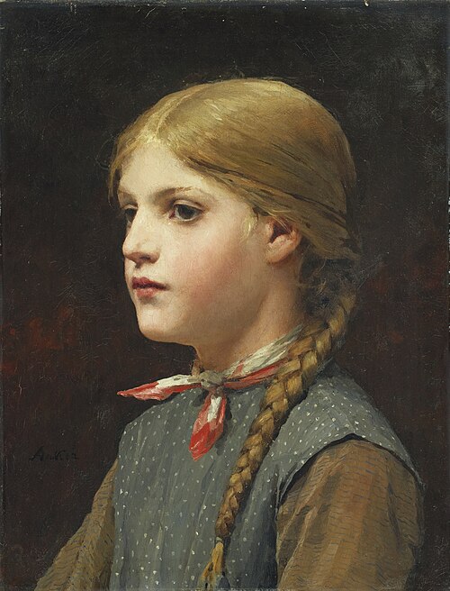 Portrait d'une jeune fille, , Albert Anker