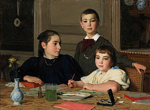 The Zaeslin siblings, 1896, Albert Anker