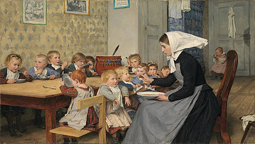 Creche, 1890, Albert Anker