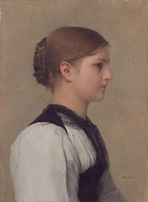 Brustbild eines Mädchens in Berner Tracht, 1897, Albert Anker