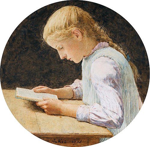 Lesendes Mädchen, 1905, Albert Anker