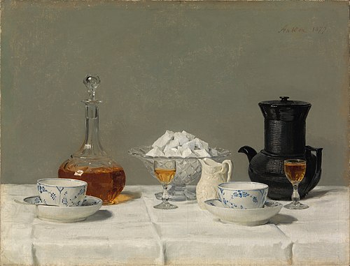 Still life with coffee, 1877, Albert Anker