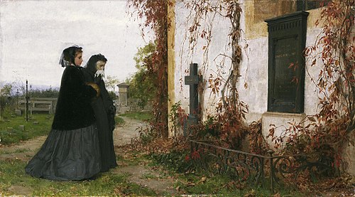 At the cemetery, , Albert Anker