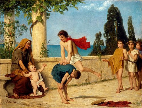 Jumping over things, 1866, Albert Anker