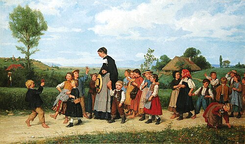 La promenade de l'école, 1872, Albert Anker