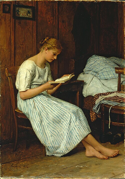 A Gotthelf reader, 1884, Albert Anker