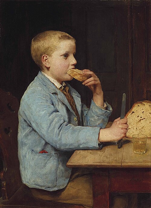 Knabe beim Znüni, 1897, Albert Anker