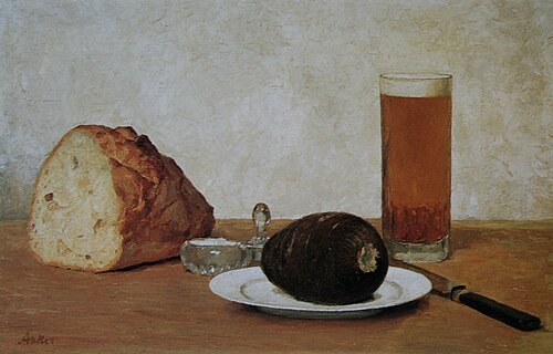Stilleben: Bier und Rettich, 1898, Albert Anker