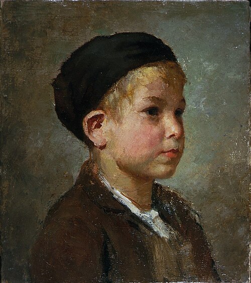 Bildnis eines Knaben mit Mütze, , Albert Anker