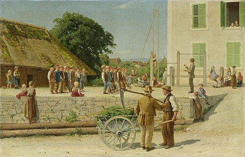 Gym class in Ins, 1879, Albert Anker