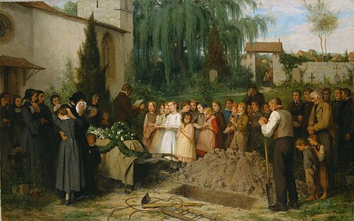 Children funeral, 1863, Albert Anker