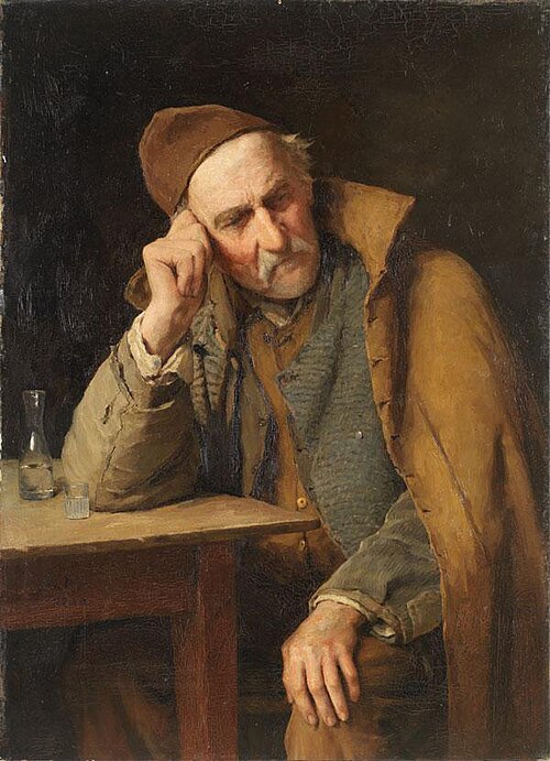 Le Vieux Schnapseur - Un Jules Avec Verre De Schnaps, 1900, Albert Anker