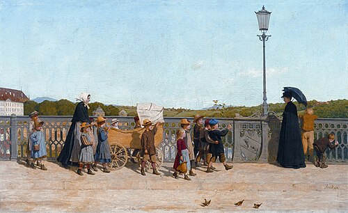 Kleinkinderschule auf der Kirchenfeldbrücke, 1900, Albert Anker