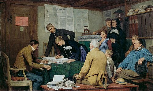 Die Ziviltrauung, 1887, Albert Anker