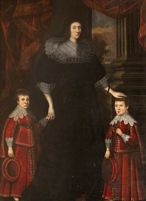 Lady Elizabeth Maxwell with Her Two Sons, 1620, George Jamesone