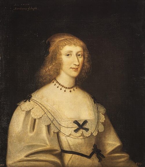 Lady Margaret Douglas, Marchioness of Argyll, 1610 - 1678. Wife of the 1st Marquess of Argyll, 1634, George Jamesone