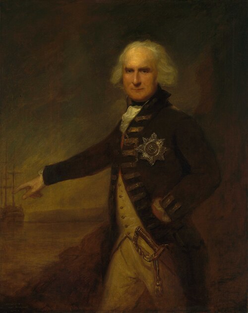 Amiral britannique Alexander Hood Bridport (1727-1814), 1795, Lemuel Francis Abbott