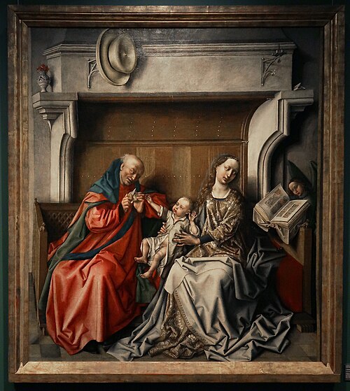 La Sainte Famille devant une cheminée, 1440, Barthélemy d'Eyck