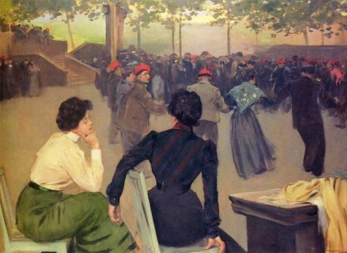 Sardanas en la fuente de san Roque de Olot, 1903, Ramón Casas