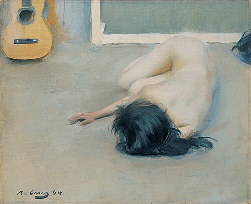 Nu femení amb guitarra, 1894, Ramón Casas