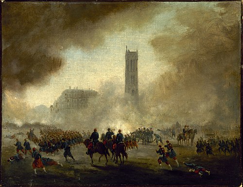 La tour Saint-Jacques, reprise par les troupes versaillaises, 1871, Gustave Boulanger
