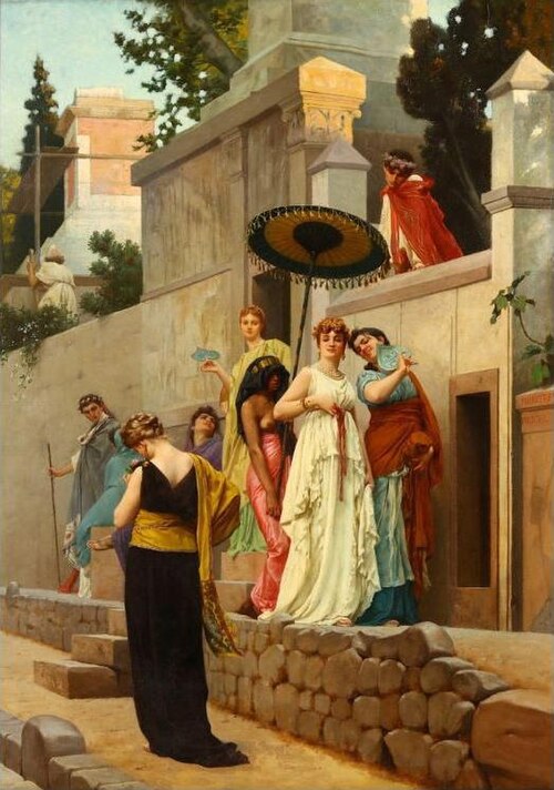 La promenade sur la voie des tombeaux, à Pompei, 1869, Gustave Boulanger