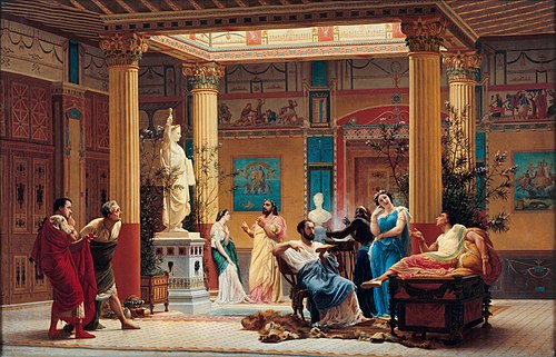 Répétition du "Joueur de flûte" et de "La femme de Diomède" chez le prince Napoléon, 1861, Gustave Boulanger