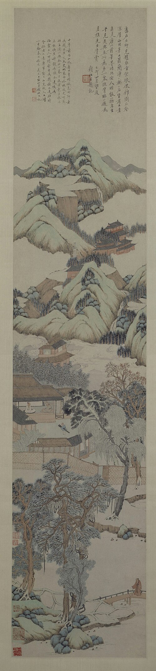 钱杜紫琅仙馆图轴, , Qian Du