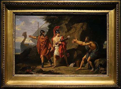 Ulysse et Néoptolème enlevant à Philoctète les flèches d'Hercule (esquisse), 1800, François-Xavier Fabre