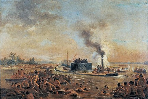 étude pour le "Passagem de Humaitá", 1850, Victor Meirelles